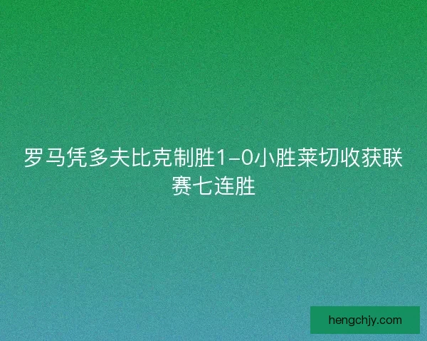 罗马凭多夫比克制胜1-0小胜莱切收获联赛七连胜